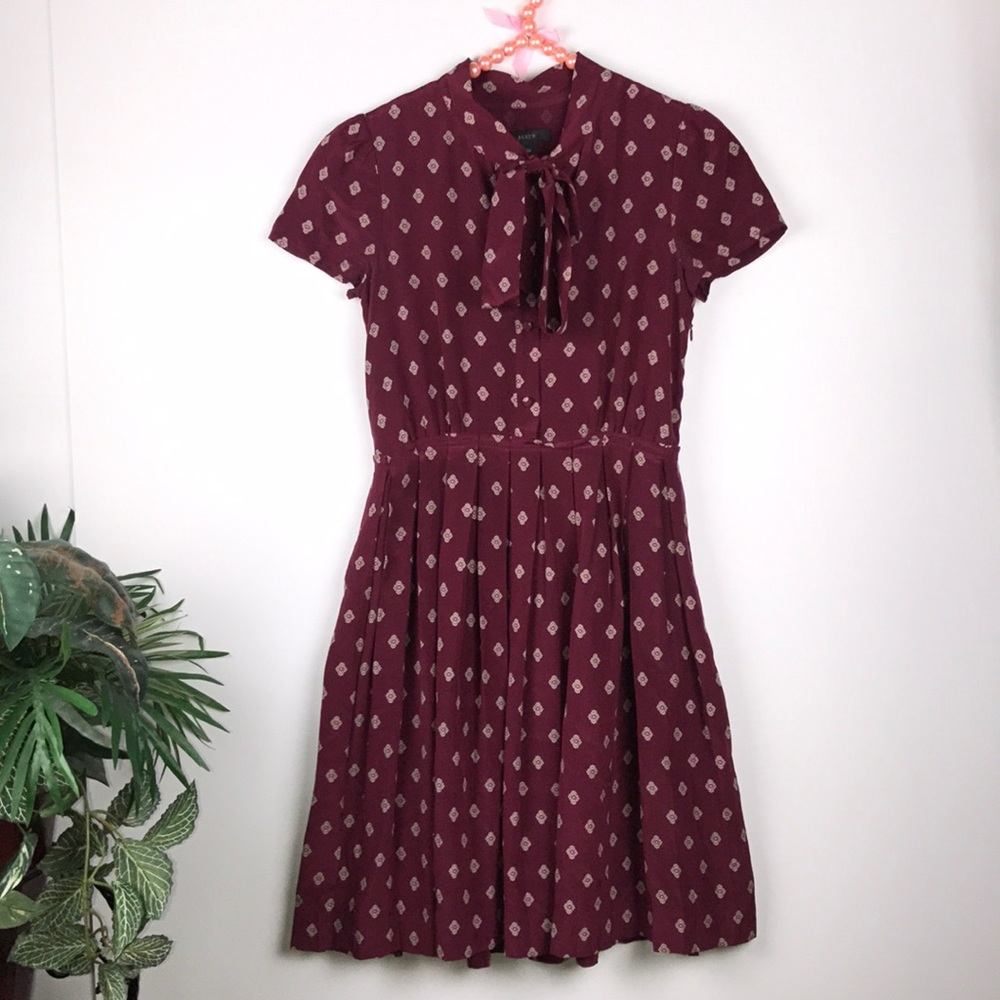 J. Crew Mini Medallion Tie-Neck Dress. - Picture 3 of 7